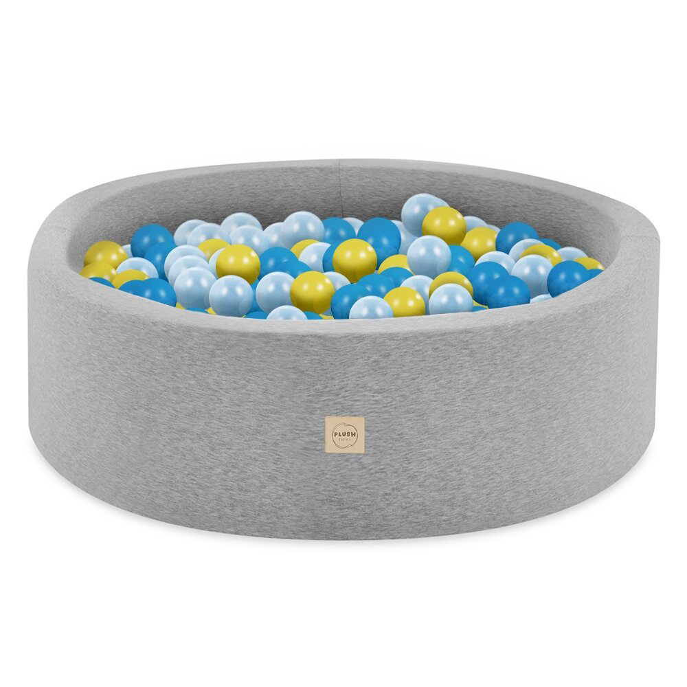 Grey Bubble Pool 90x30cm with 200 pcs of Balls (Blue, Yellow, Light Blue) Bubble Pools Bubblepools.eu
