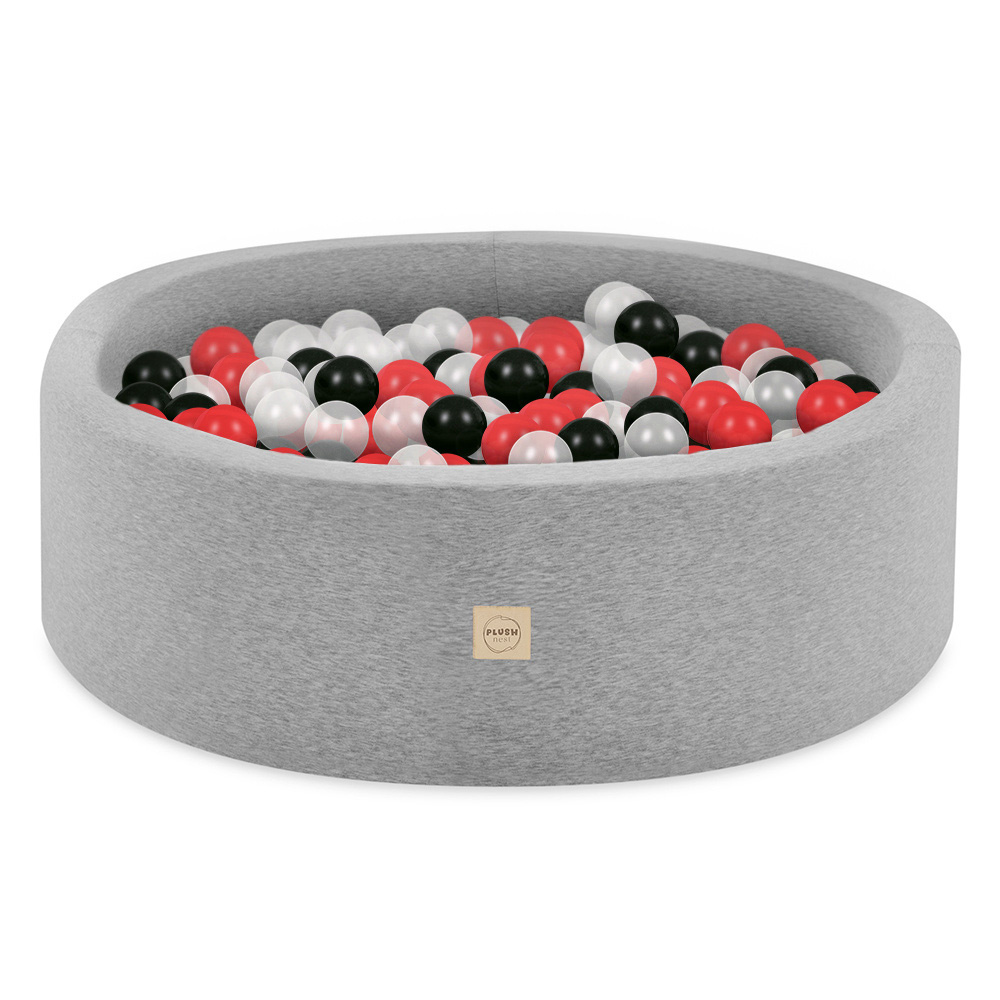 Grey Bubble Pool 90x30cm with 200 pcs of Balls (Red, Black, Transparent) Bubble Pools Bubblepools.eu