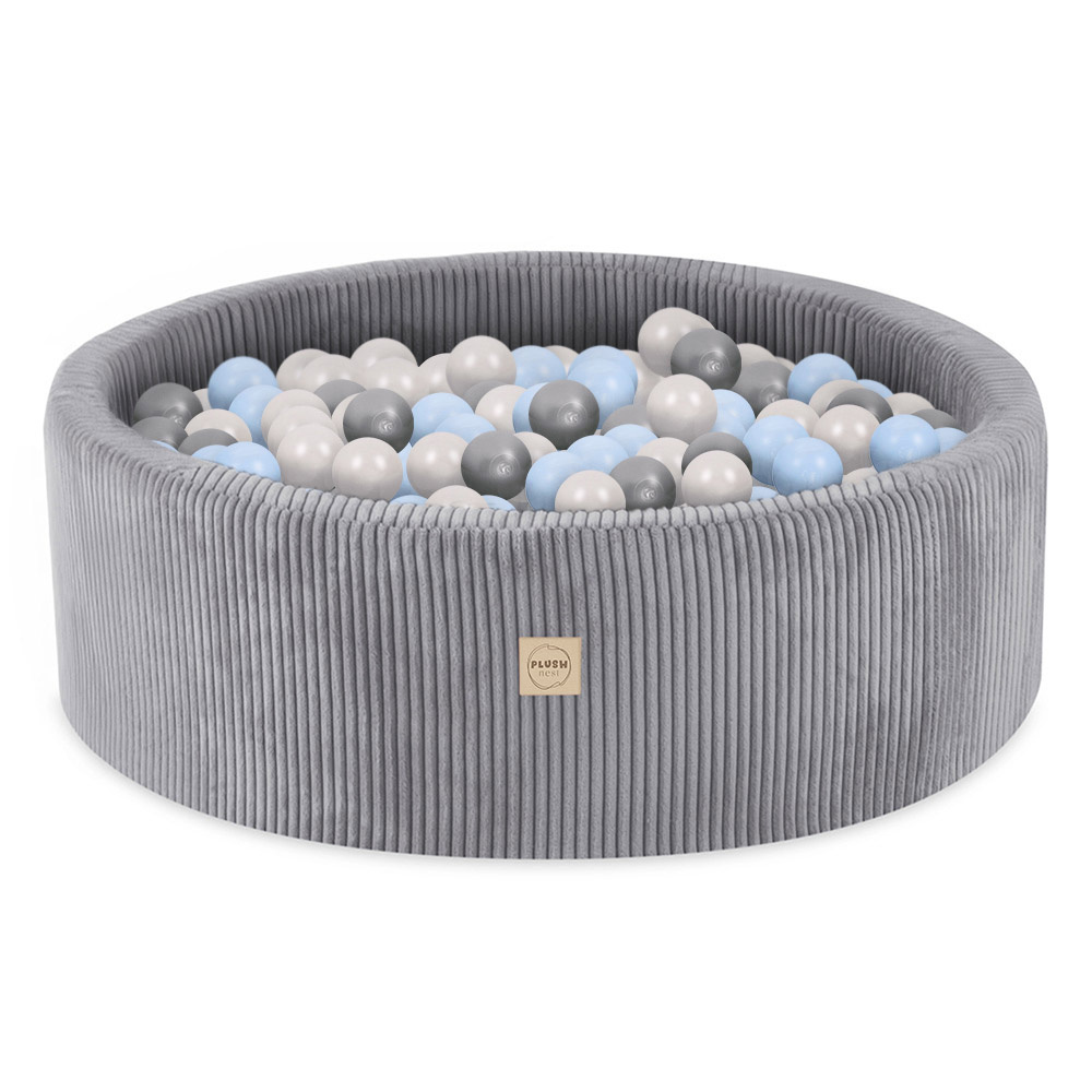 Grey Bubble Pool 90x30cm with 200 pcs. of Balls (Pearl, Light Blue, Silver) Bubble Pools Bubblepools.eu