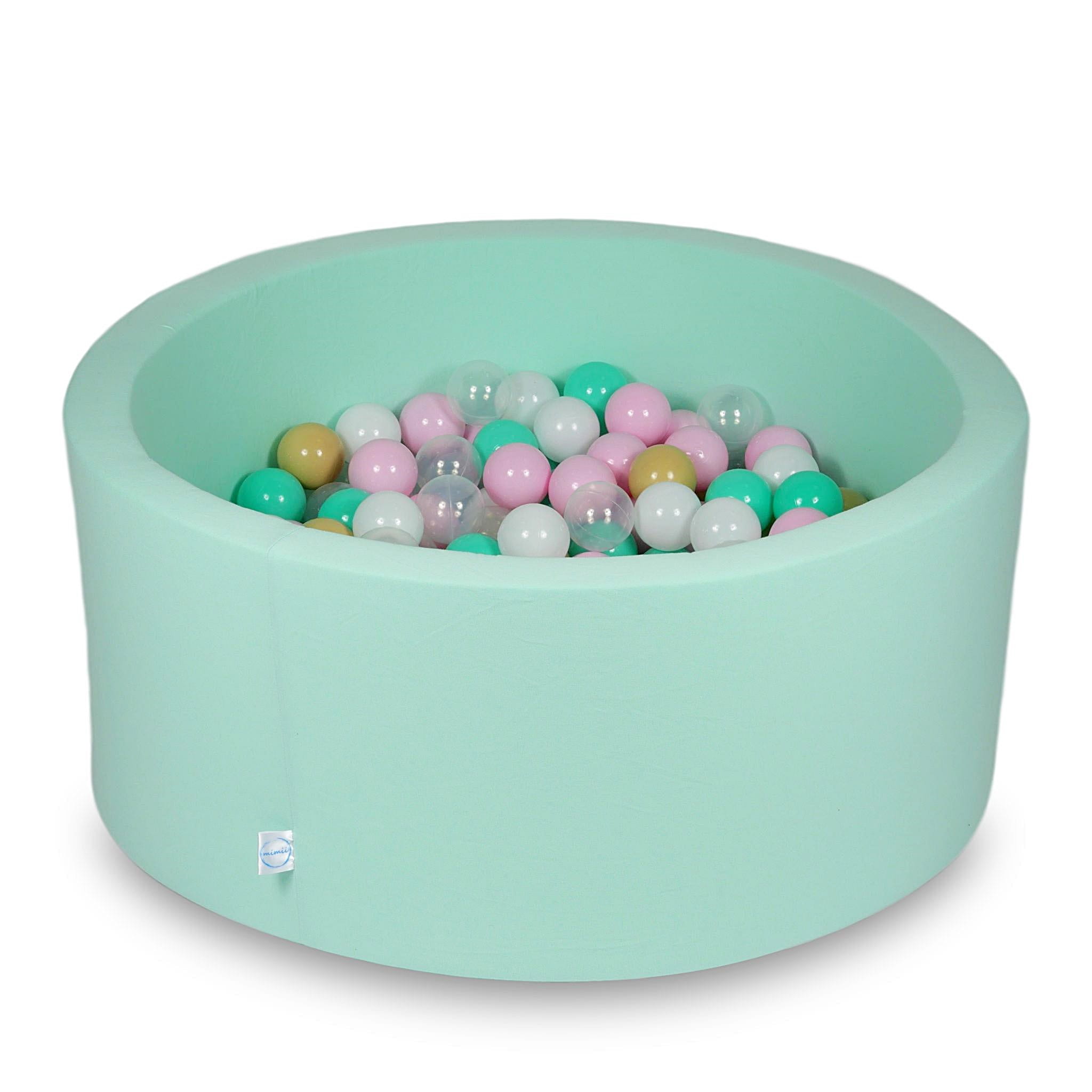 Ball Pit 90x40cm mint with balls 300pcs: white, baby pink, transparent, beige, mint Bubblepools.eu