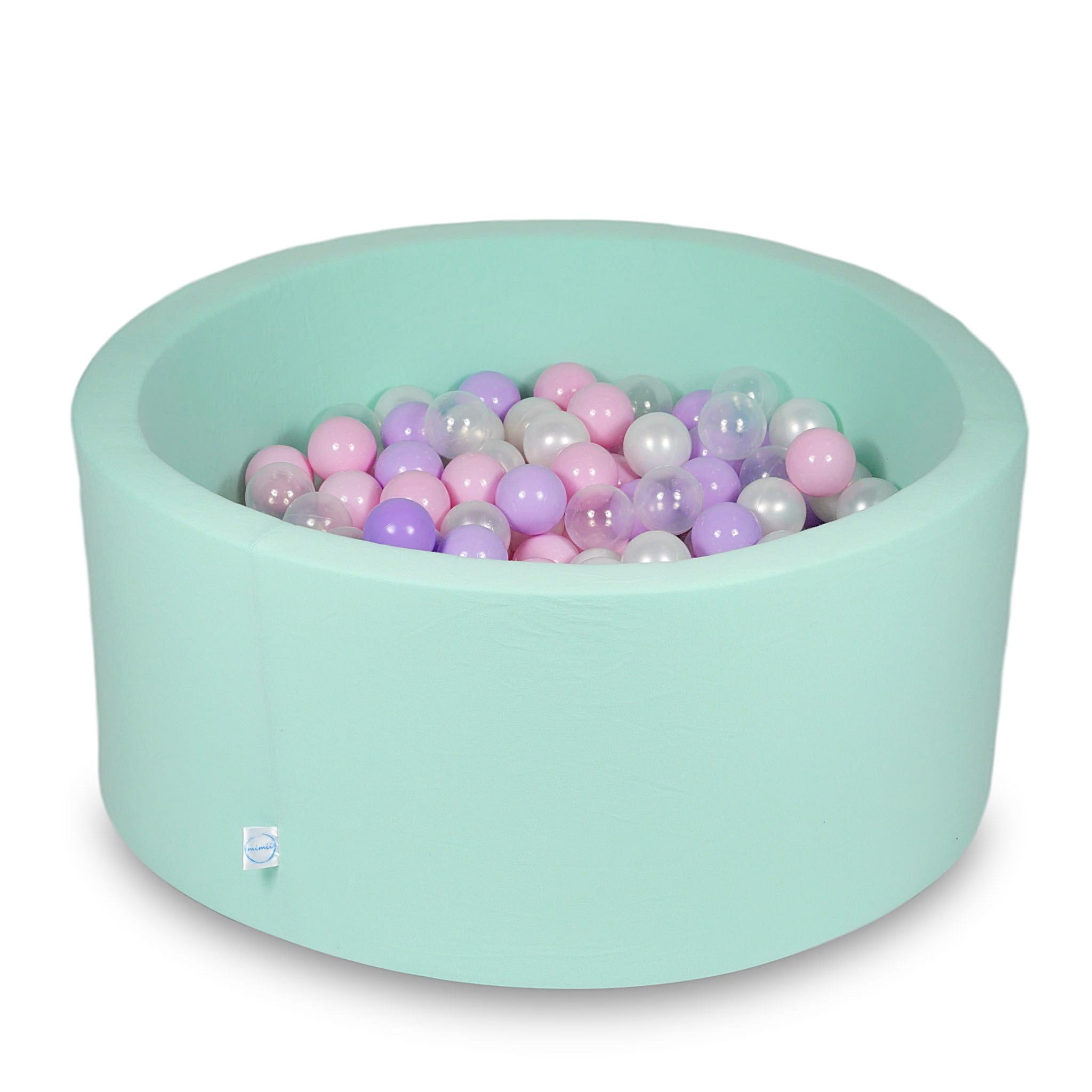 Ball Pit 90x40cm mint with balls 300pcs: baby pink, pearl, transparent, heather Bubblepools.eu