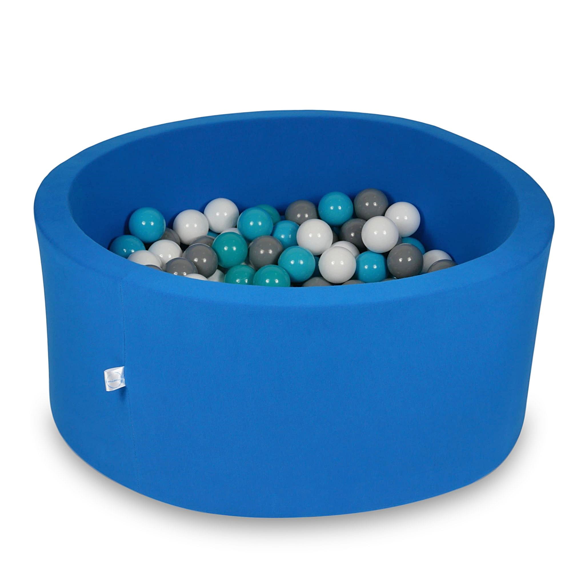 Ball Pit 90x40cm azure with balls 300pcs: white, gray, turquoise Bubblepools.eu
