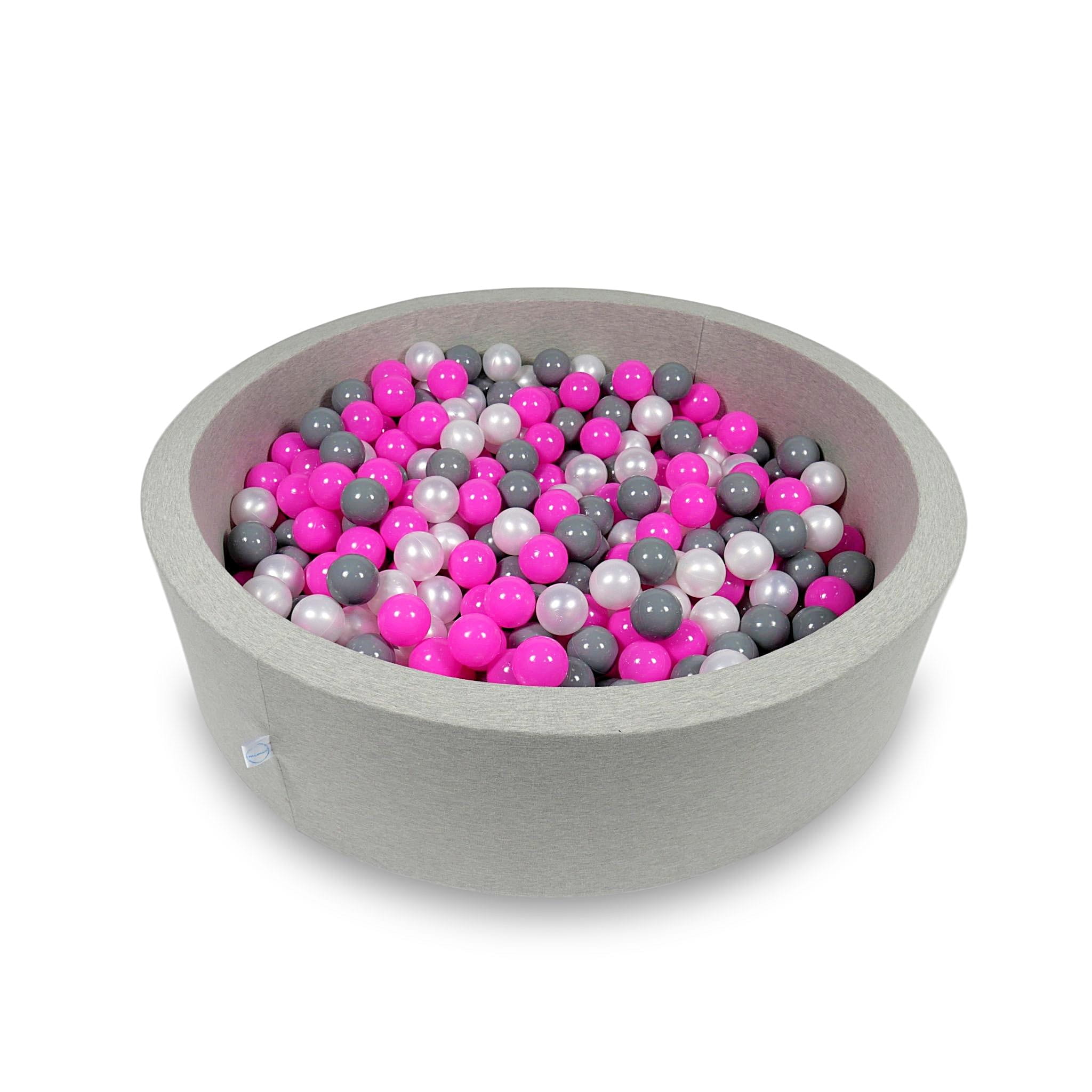 Ball Pit 110x30cm light gray with balls 400pcs: pink, pearl, gray Bubblepools.eu