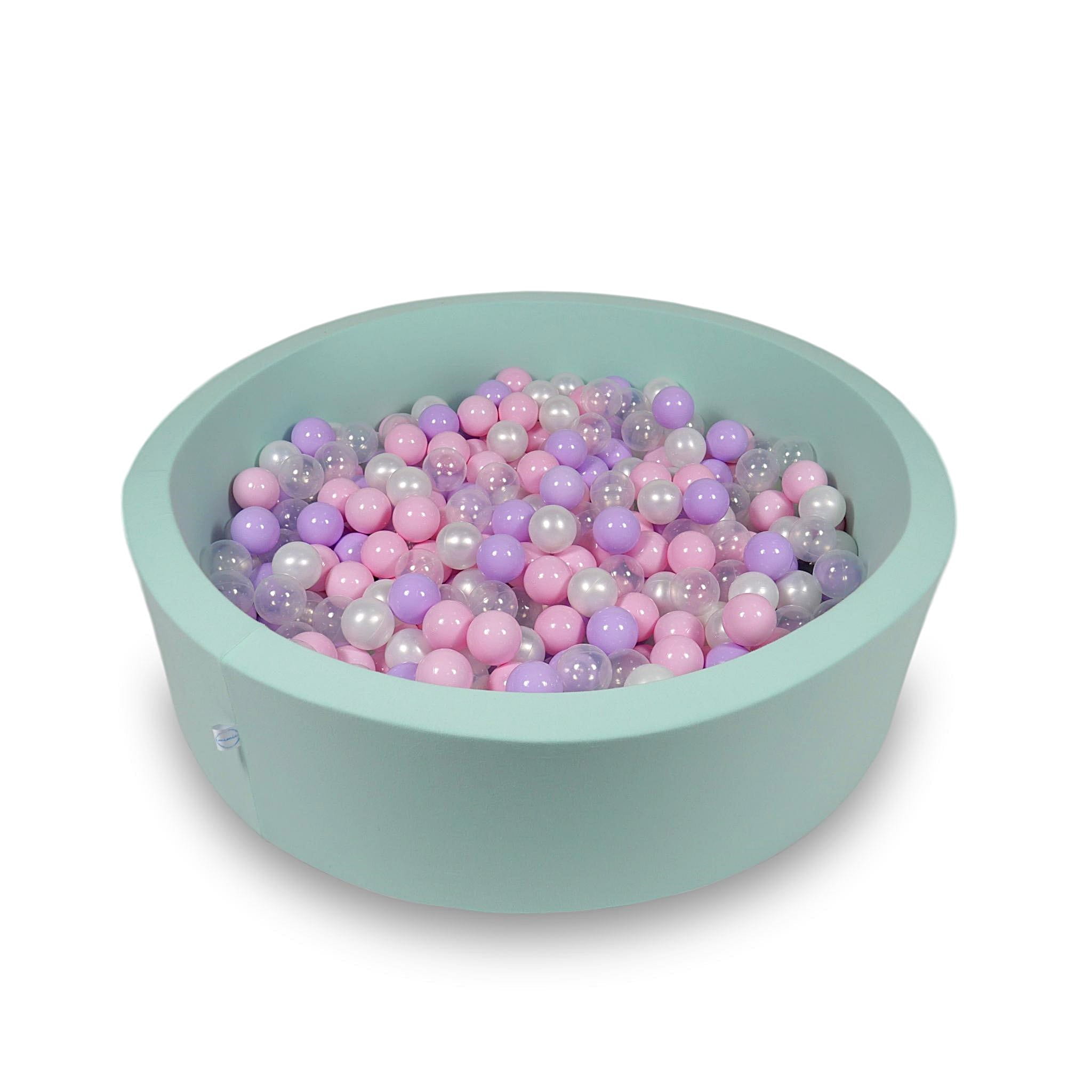 Ball Pit 110x30cm mint with balls 400pcs: baby pink, pearl, transparent, heather Bubblepools.eu