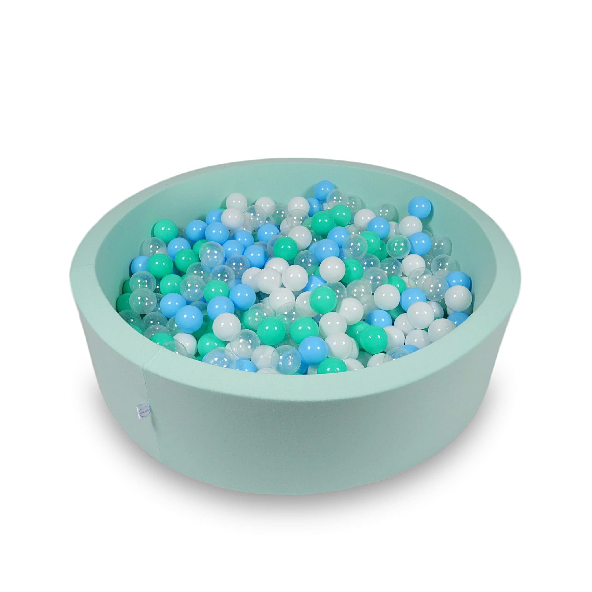 Ball Pit 110x30cm mint with balls 400pcs: baby blue, transparent, mint, white Bubblepools.eu