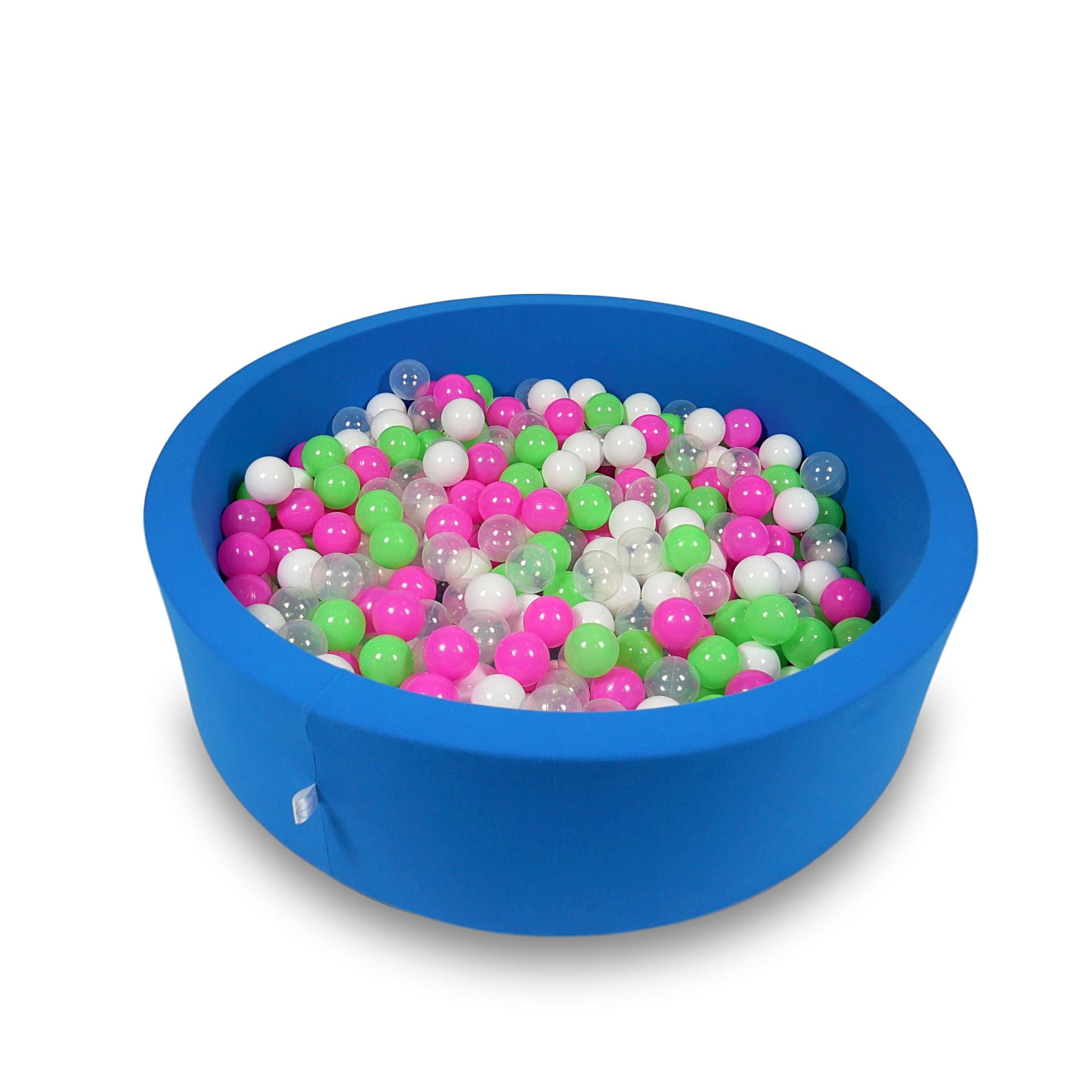 Ball Pit 110x30cm azure with balls 400pcs: celadon, pink, white, transparent Bubblepools.eu