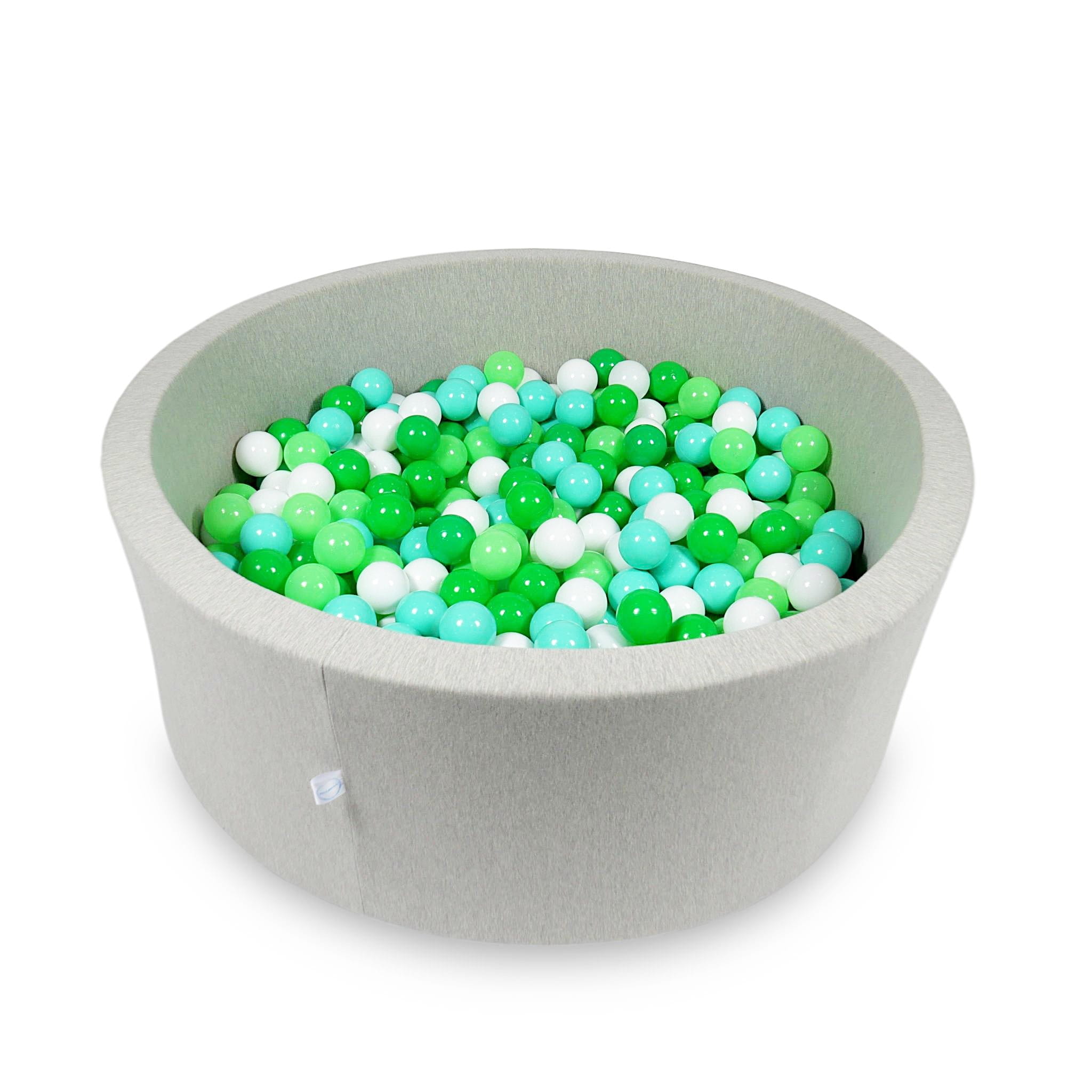Ball Pit 110x40cm light gray with balls 500pcs: white, celadon, mint, green Bubblepools.eu