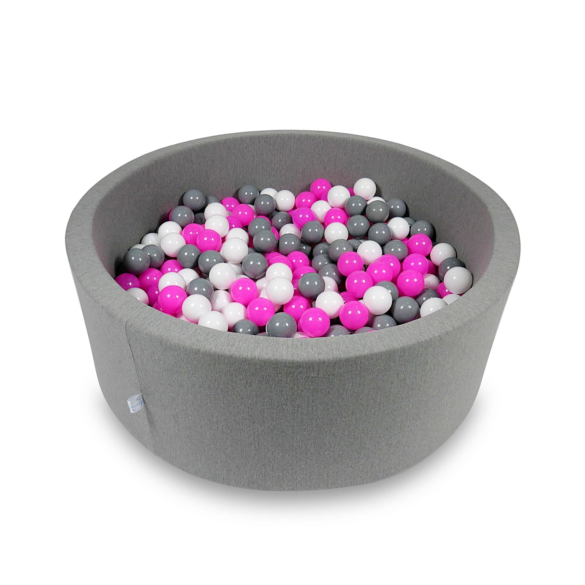 Ball Pit 110x40cm gray with balls 500pcs: white, gray, pink Bubblepools.eu