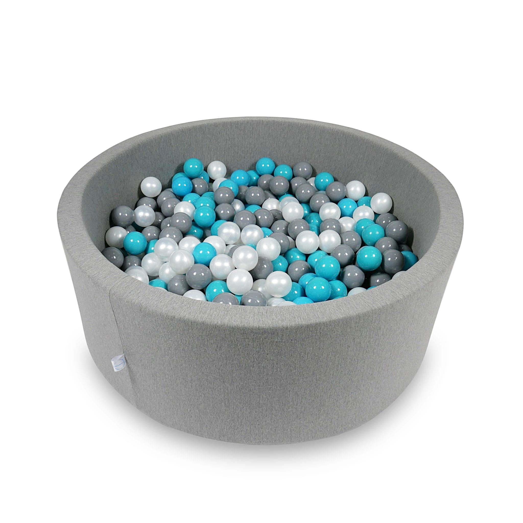Ball Pit 110x40cm gray with balls 500pcs: turquoise, gray, pearl Bubblepools.eu