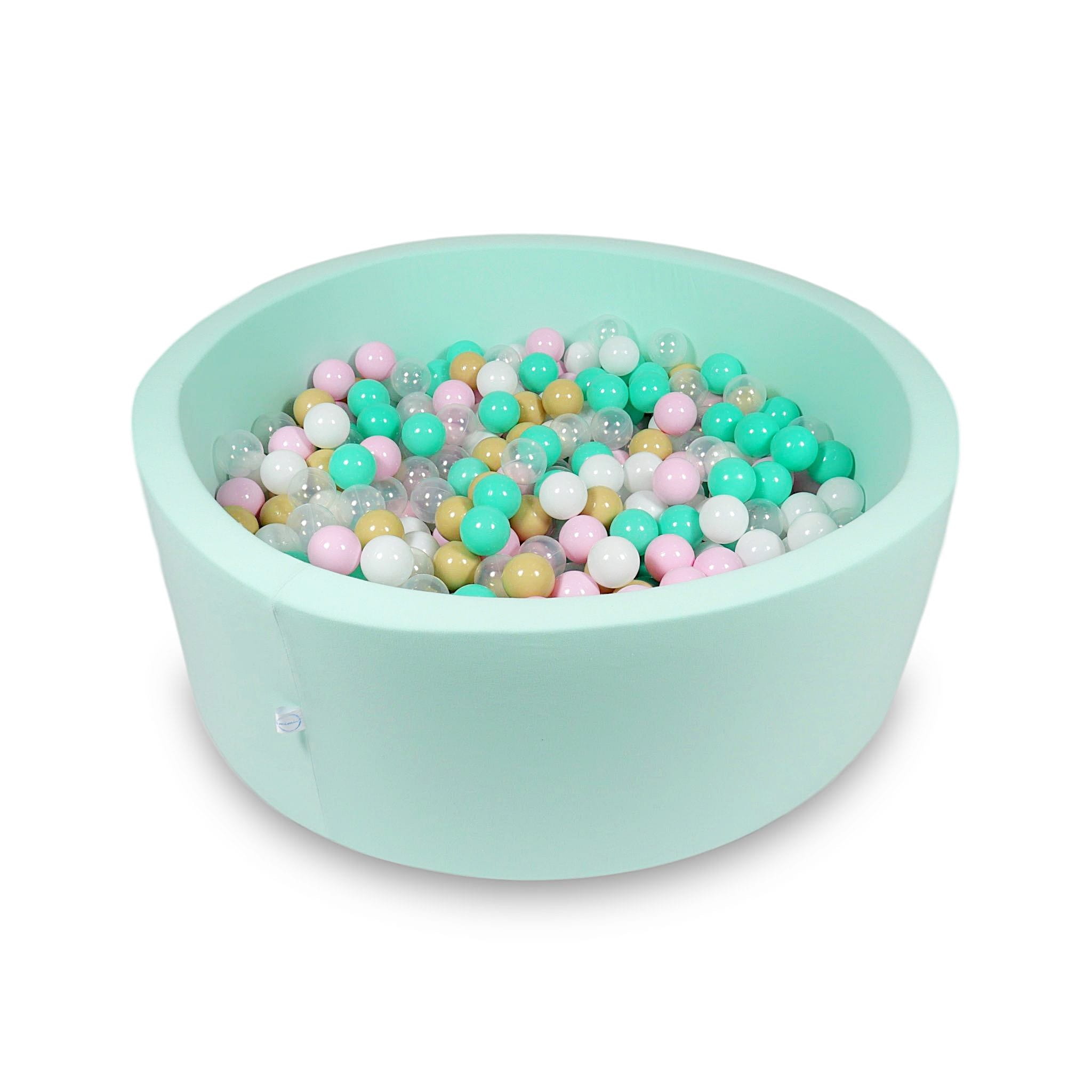 Ball Pit 110x40cm mint with balls 500pcs: white, baby pink, transparent, beige, mint Bubblepools.eu