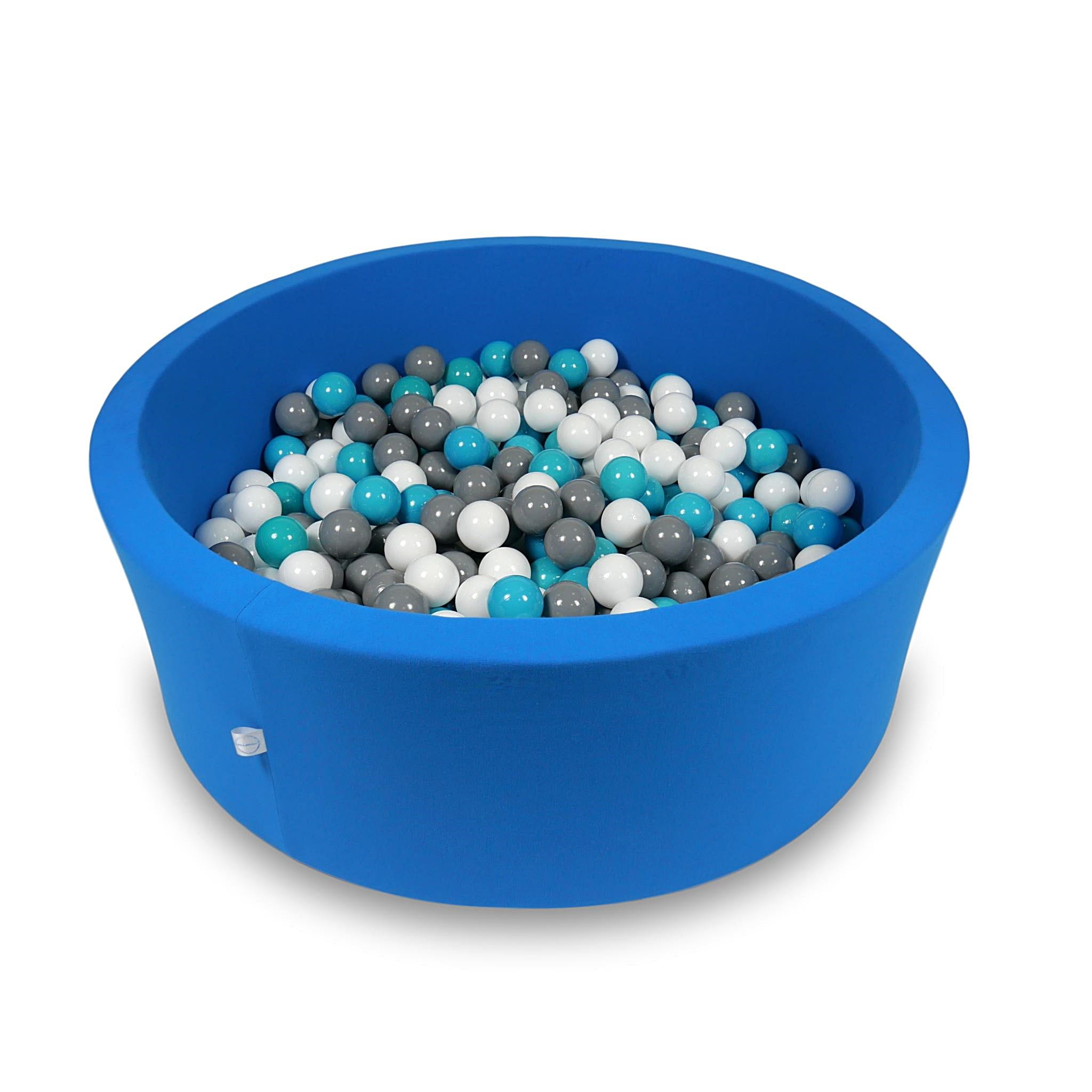 Ball Pit 110x40cm azure with balls 500pcs: white, gray, turquoise Bubblepools.eu