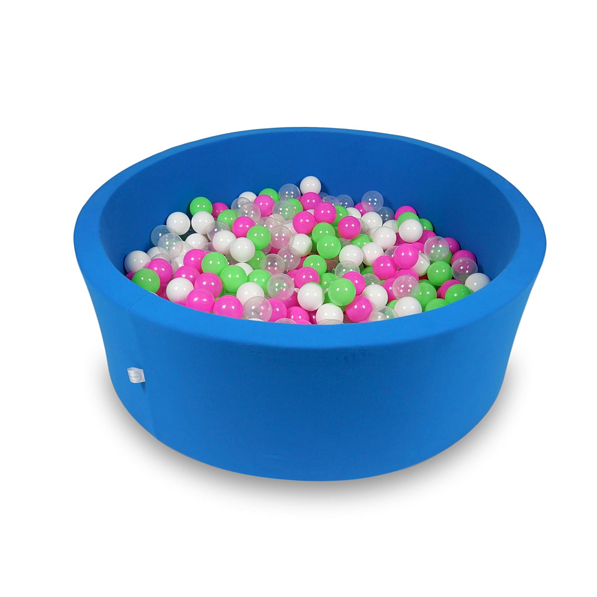 Ball Pit 110x40cm azure with balls 500pcs: celadon, pink, white, transparent Bubblepools.eu