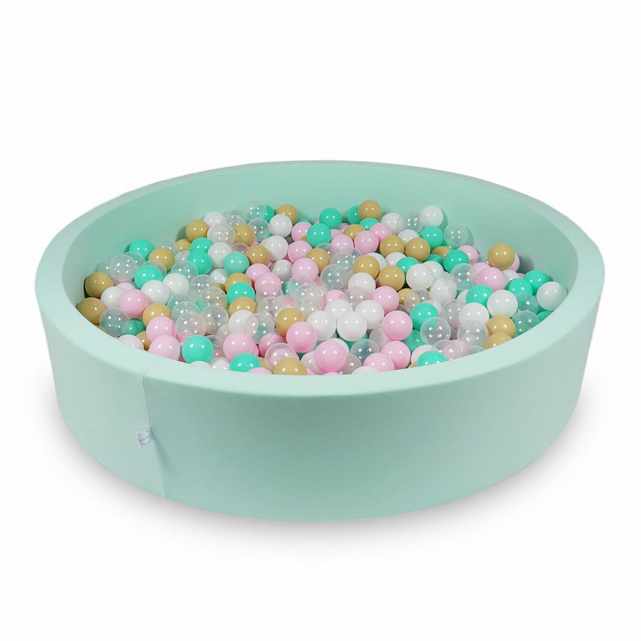 Ball Pit 130x30cm mint with balls 600pcs: white, baby pink, transparent, beige, mint Bubblepools.eu