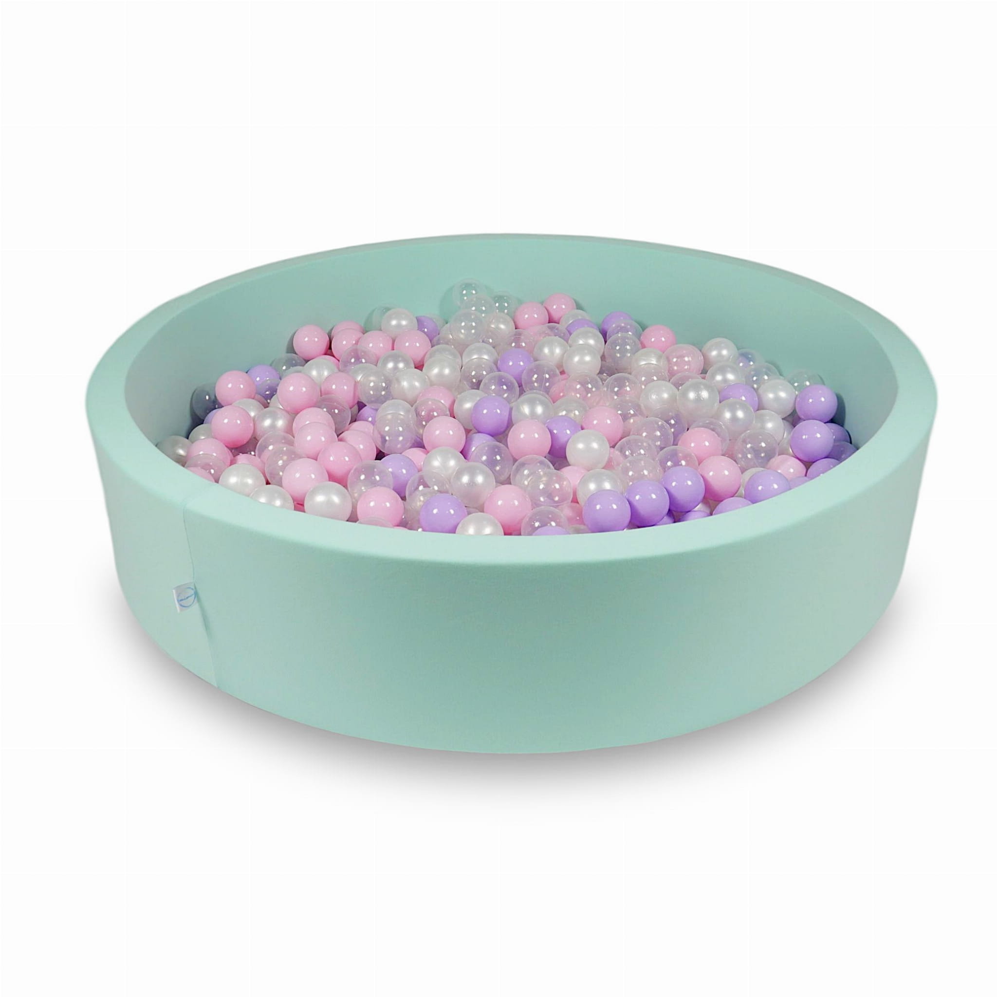 Ball Pit 130x30cm mint with balls 600pcs: baby pink, pearl, transparent, heather Bubblepools.eu