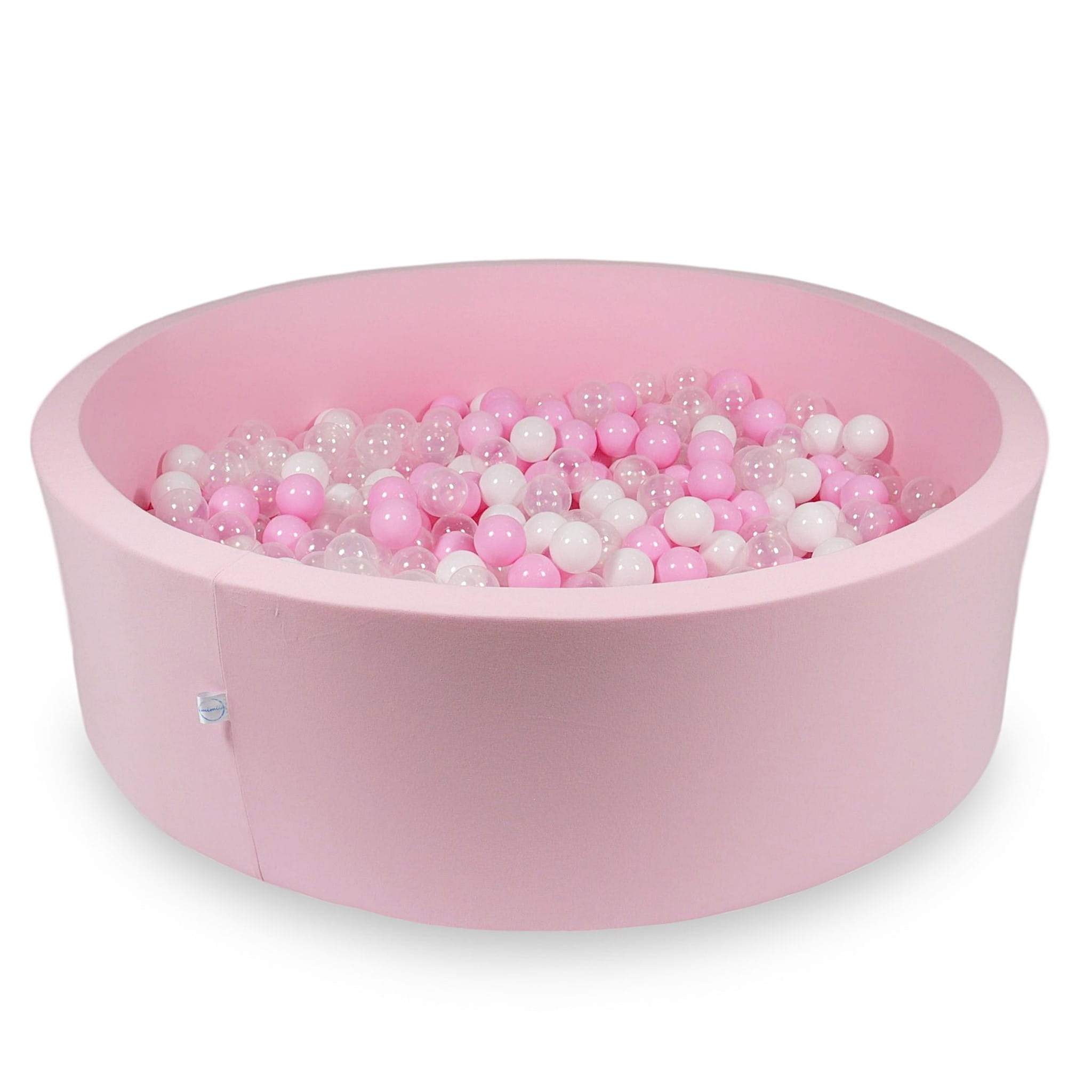 Ball Pit 130x40cm rose with balls 700pcs: baby pink, white, transparent, powder pink Bubblepools.eu