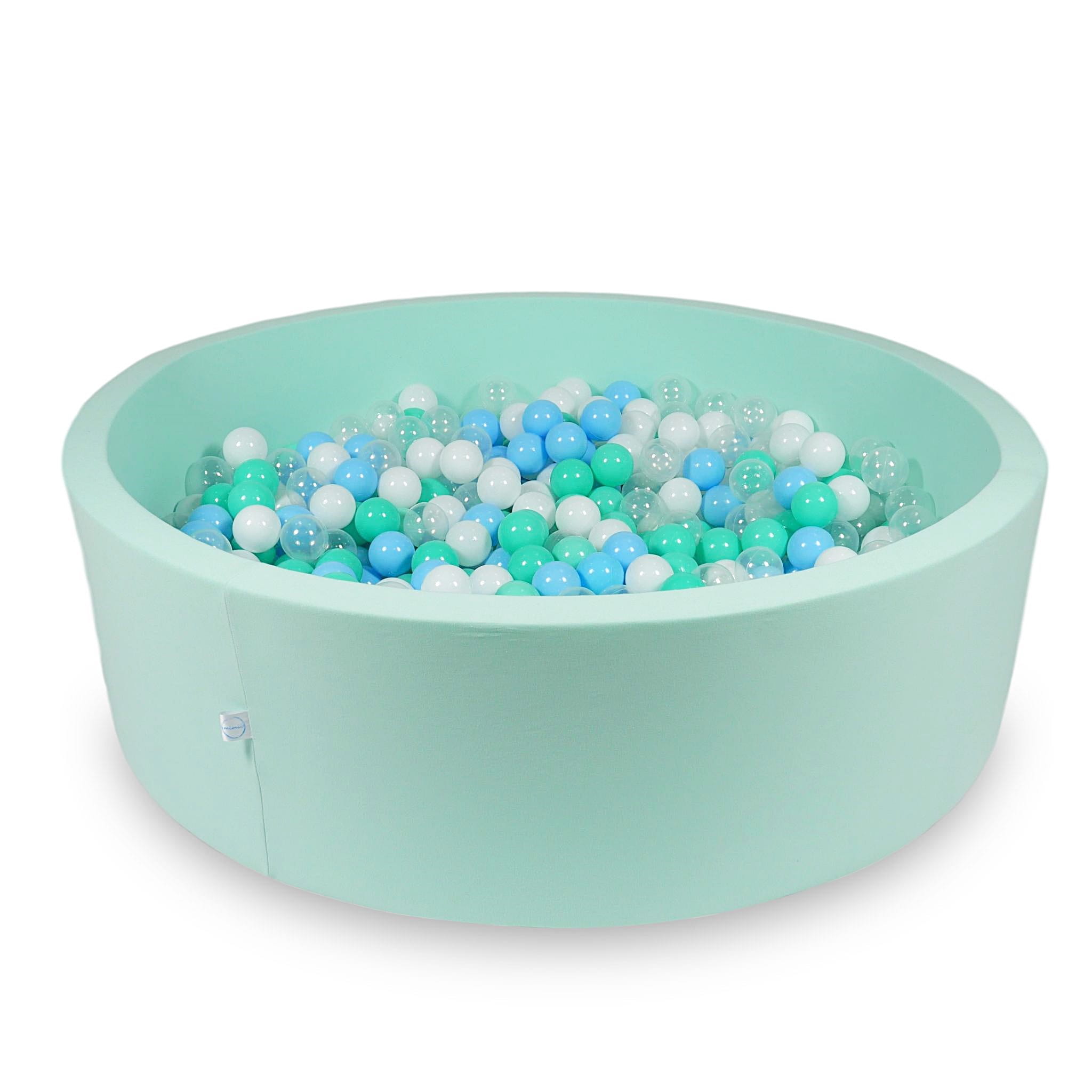 Ball Pit 130x40cm mint with balls 700pcs: baby blue, transparent, mint, white Bubblepools.eu