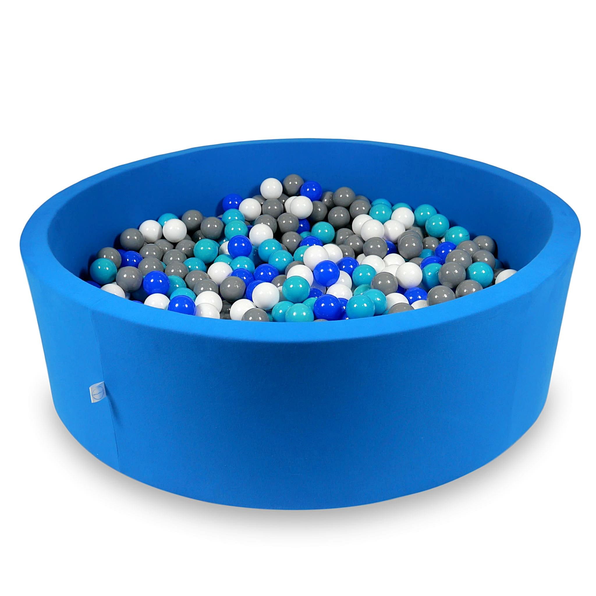 Ball Pit 130x40cm azure with balls 700pcs: turquoise, blue, white, gray Bubblepools.eu