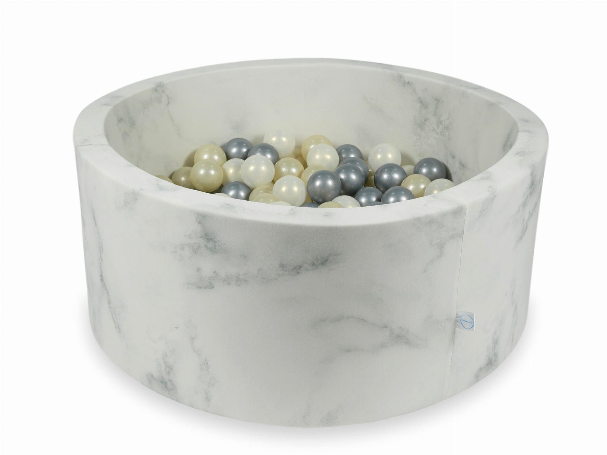 Ball Pit 90×40 marble with balls 300pcs: light gold, silver, mermaid effect Bubblepools.eu