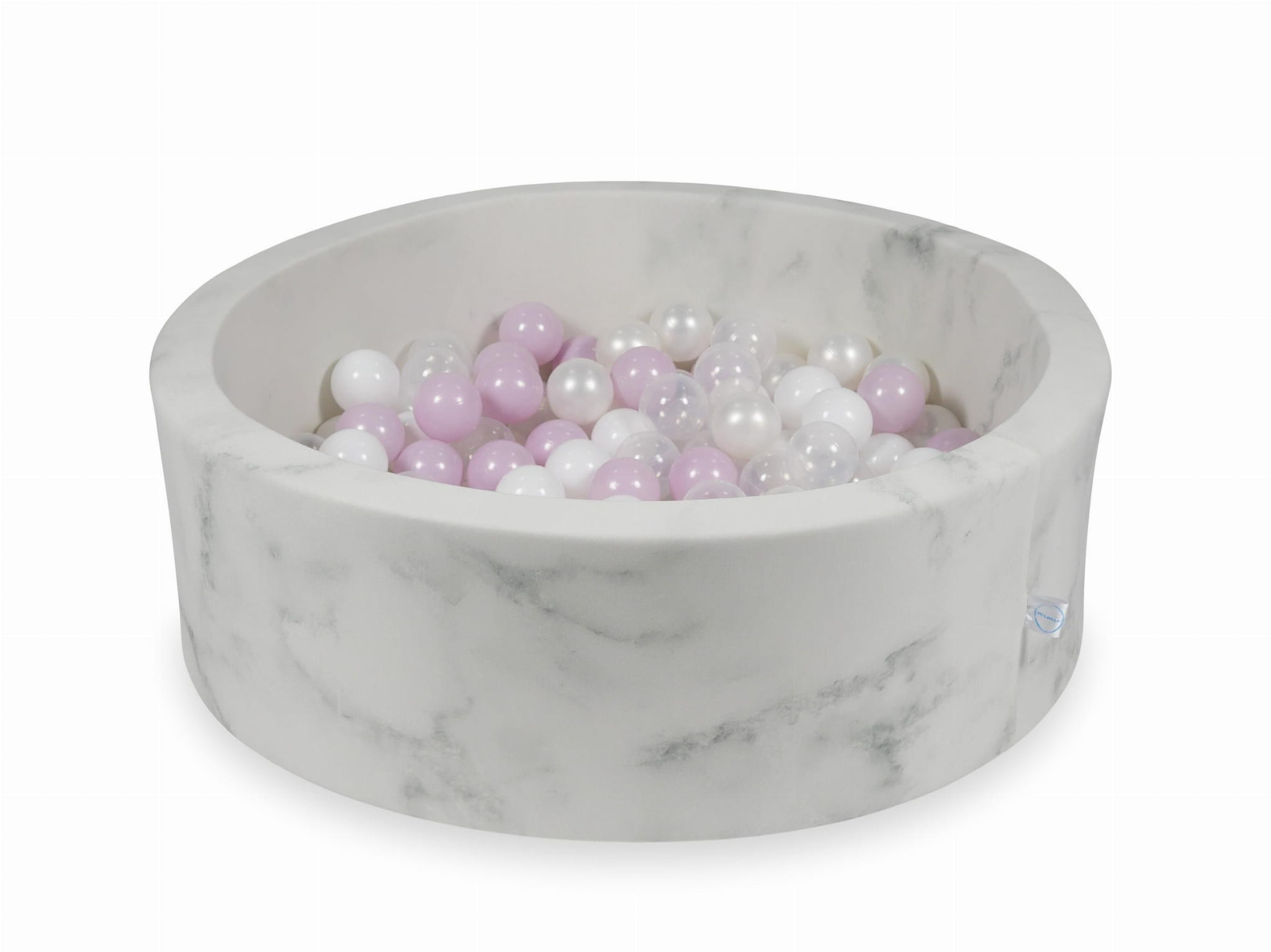 Ball Pit 90×30 marble with balls 200pcs: baby pink pearl, white, transparent, pearl Bubblepools.eu