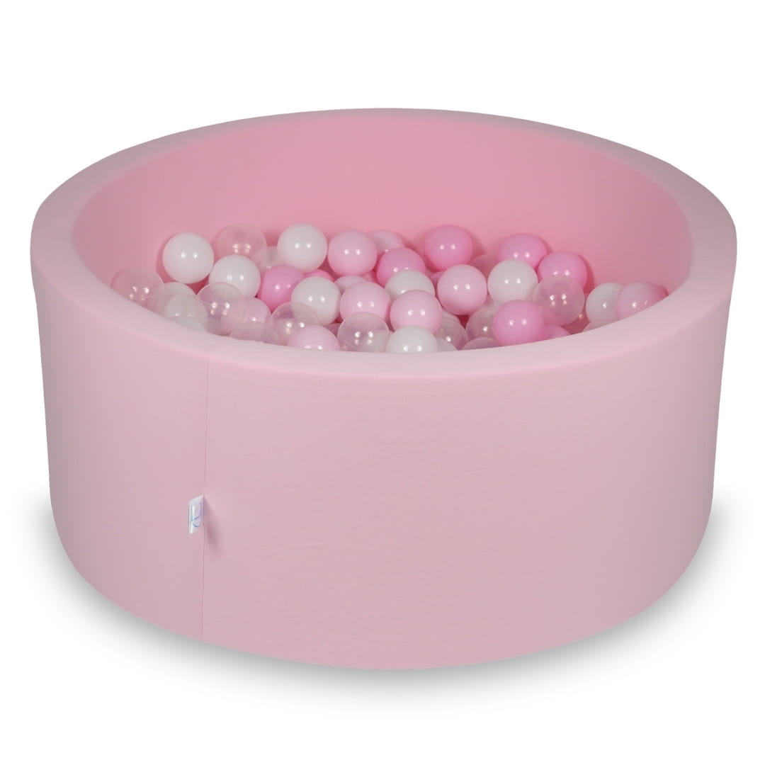 Ball Pit 90x40cm rose with balls 300pcs: baby pink, white, transparent, powder pink Bubblepools.eu