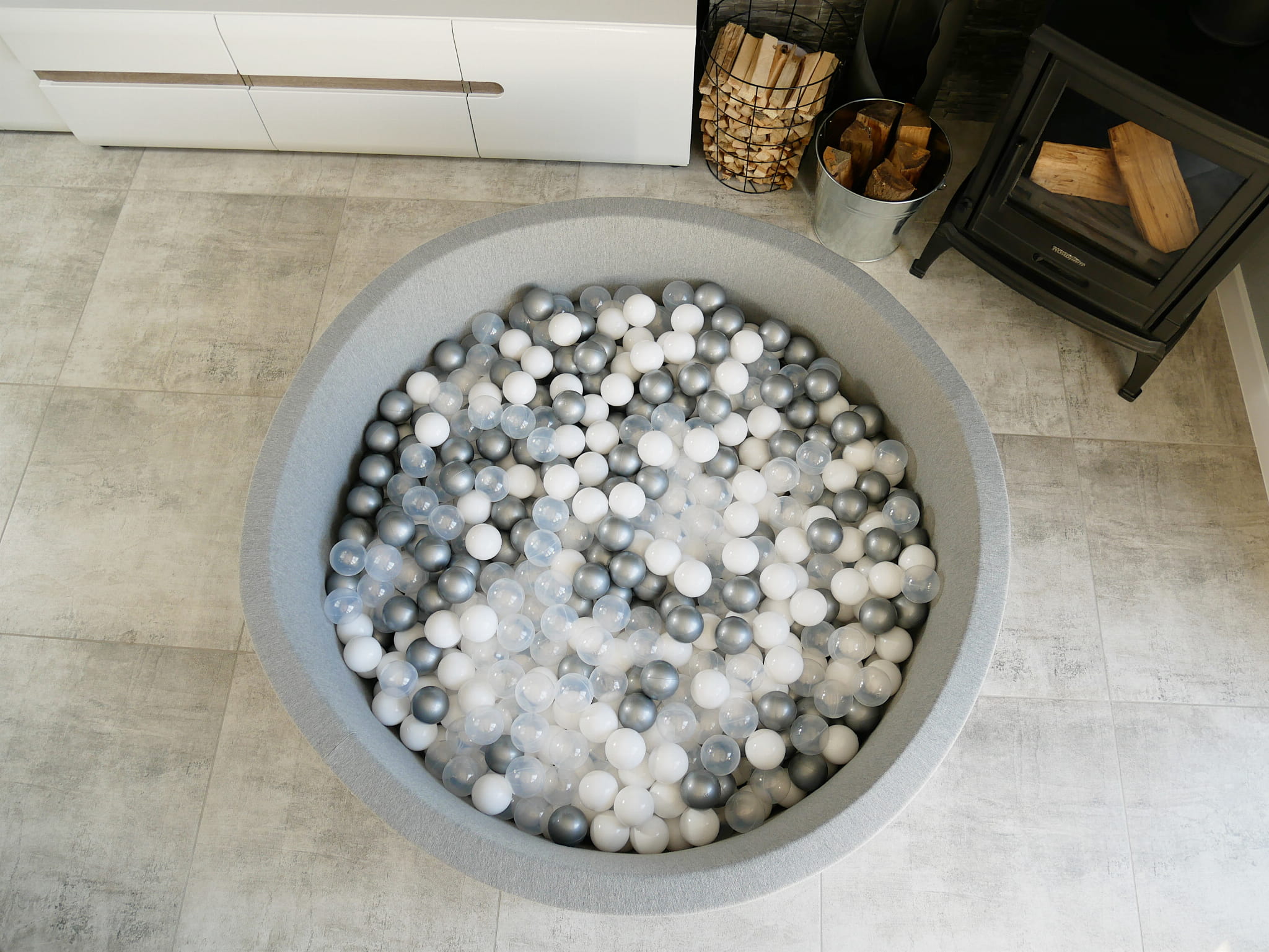 Ball Pit 110x30cm gray with balls 400pcs: turquoise, gray, pearl Bubblepools.eu Ball Pit 110x30cm gray with balls 400pcs: turquoise, gray, pearl Bubblepools.eu