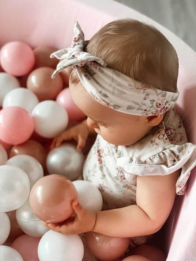 Ball Pit 90x30cm rose with balls 200pcs: white, gray, pink Bubblepools.eu Ball Pit 90x30cm rose with balls 200pcs: white, gray, pink Bubblepools.eu
