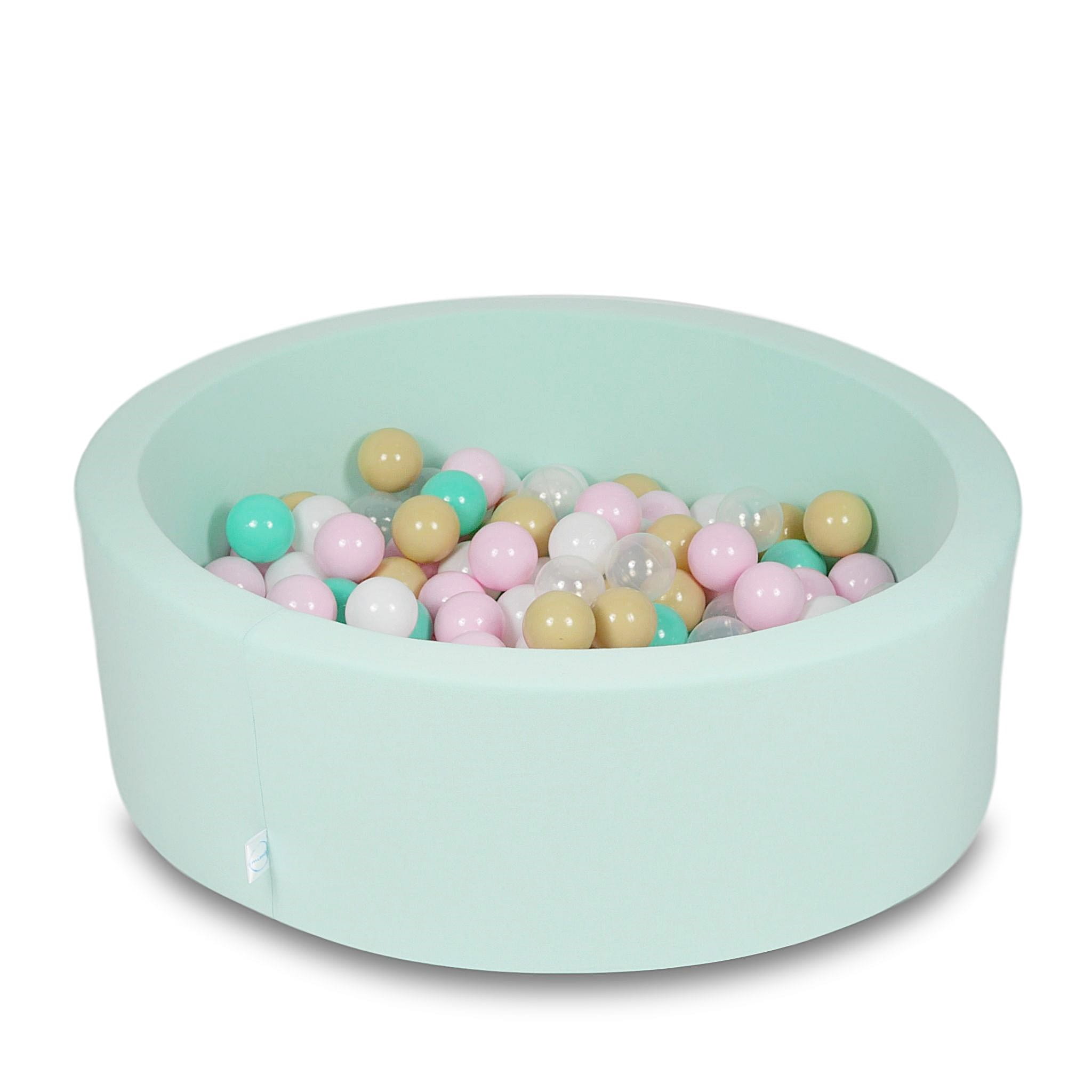 Ball Pit 90x30cm mint with balls 200pcs: white, baby pink, transparent, beige, mint Bubblepools.eu