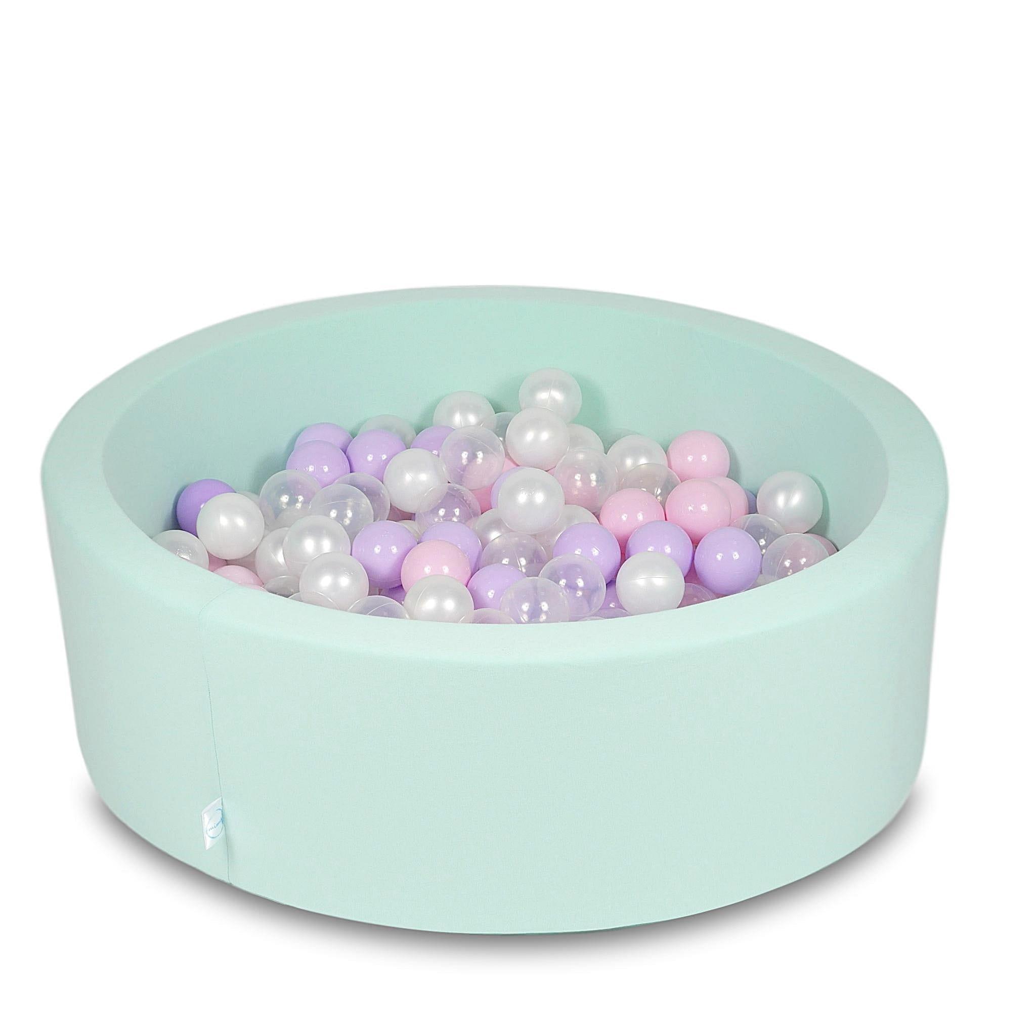 Ball Pit 90x30cm mint with balls 200pcs: baby pink, pearl, transparent, heather Bubblepools.eu