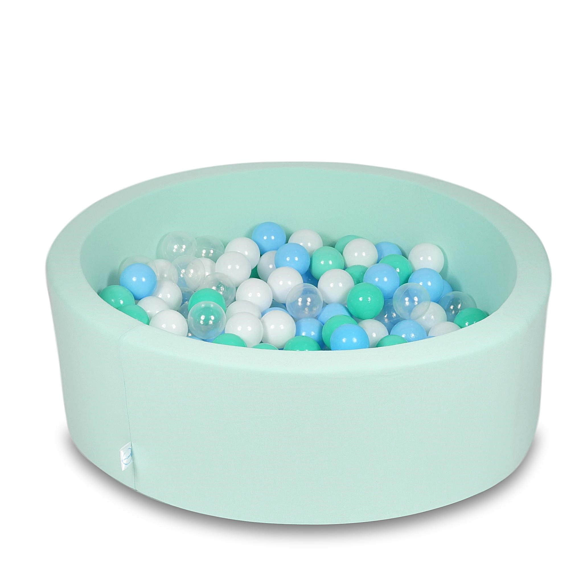 Ball Pit 90x30cm mint with balls 200pcs: baby blue, transparent, mint, white Bubblepools.eu