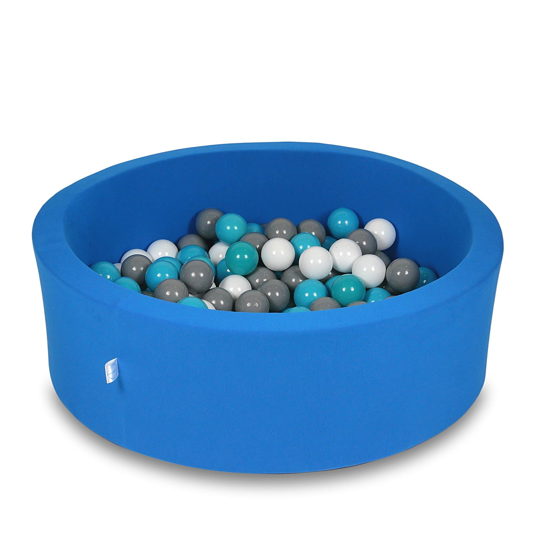 Ball Pit 90x30cm azure with balls 200pcs: white, gray , turquoise Bubblepools.eu
