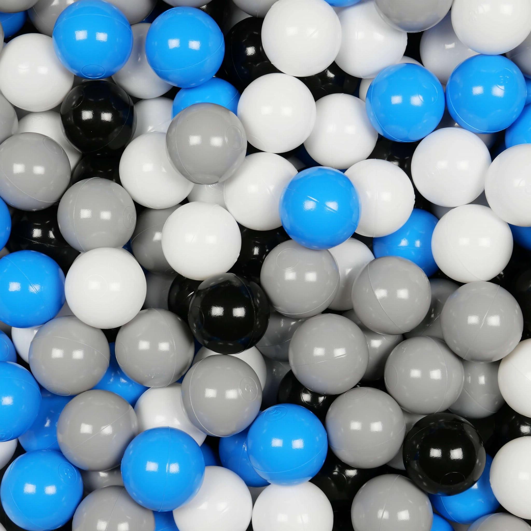 Balls for ballpit ø7cm 150pcs white, grey, light blue, black Bubblepools.eu