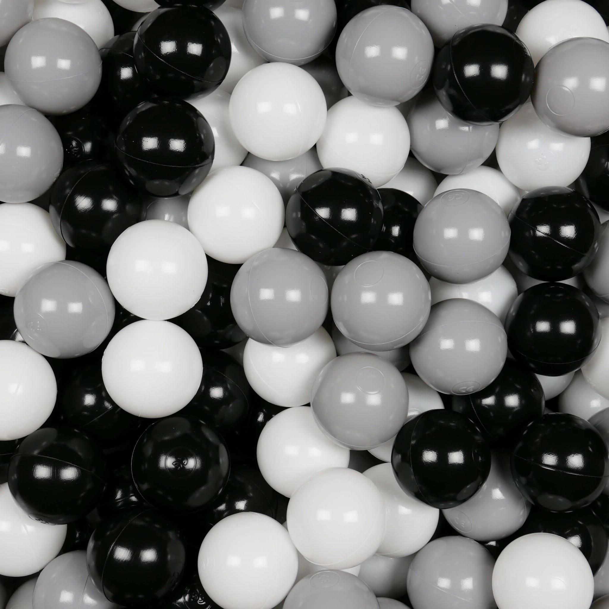 Balls for ballpit ø7cm 150pcs white, black, grey Bubblepools.eu