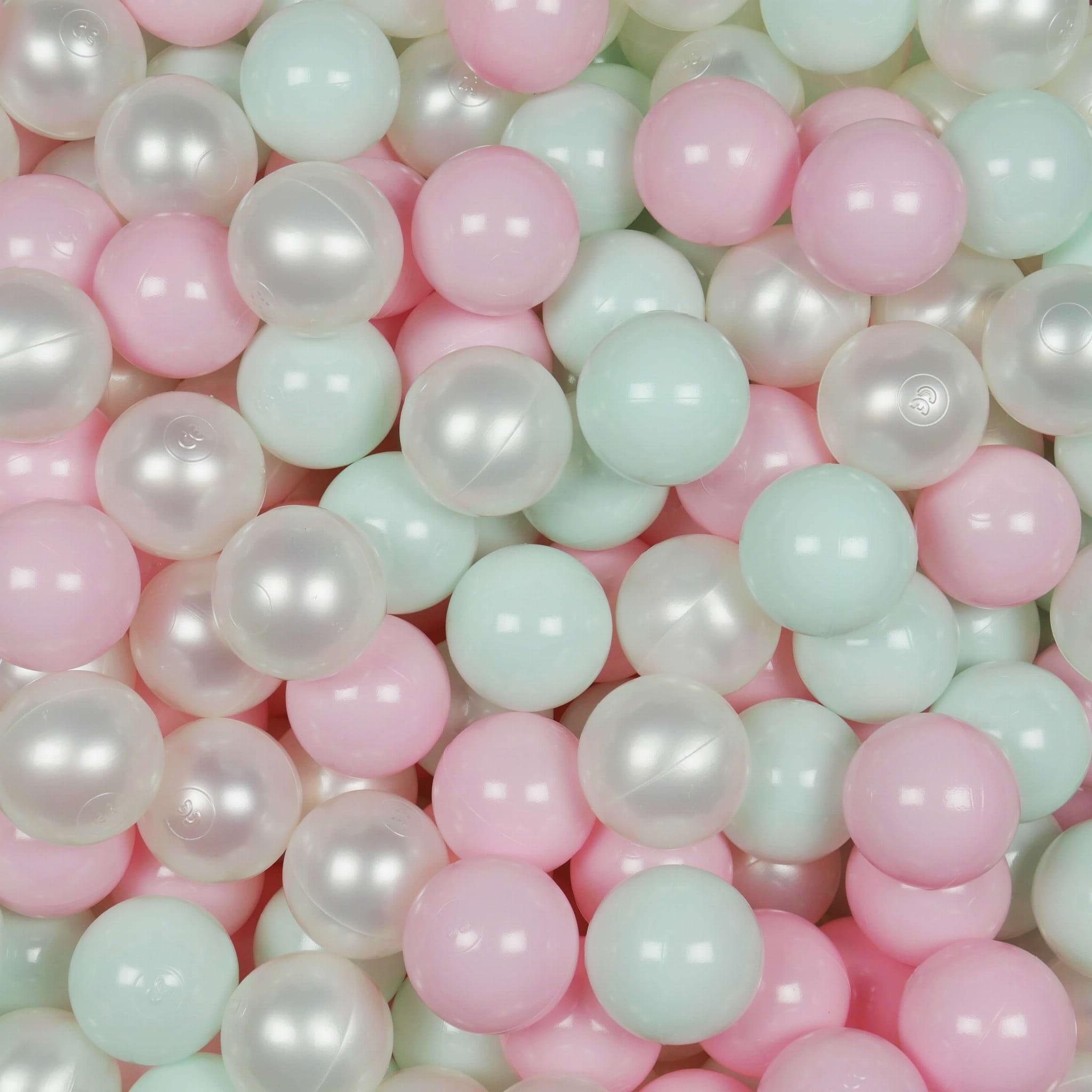 Balls for ballpit ø7cm 200pcs pearl, light mint, light pink Bubblepools.eu