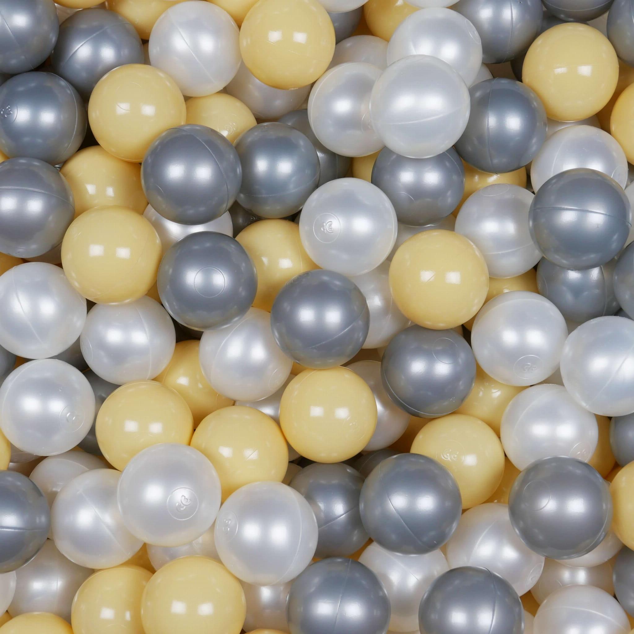Balls for ballpit ø7cm 200pcs pearl, silver, beige Bubblepools.eu