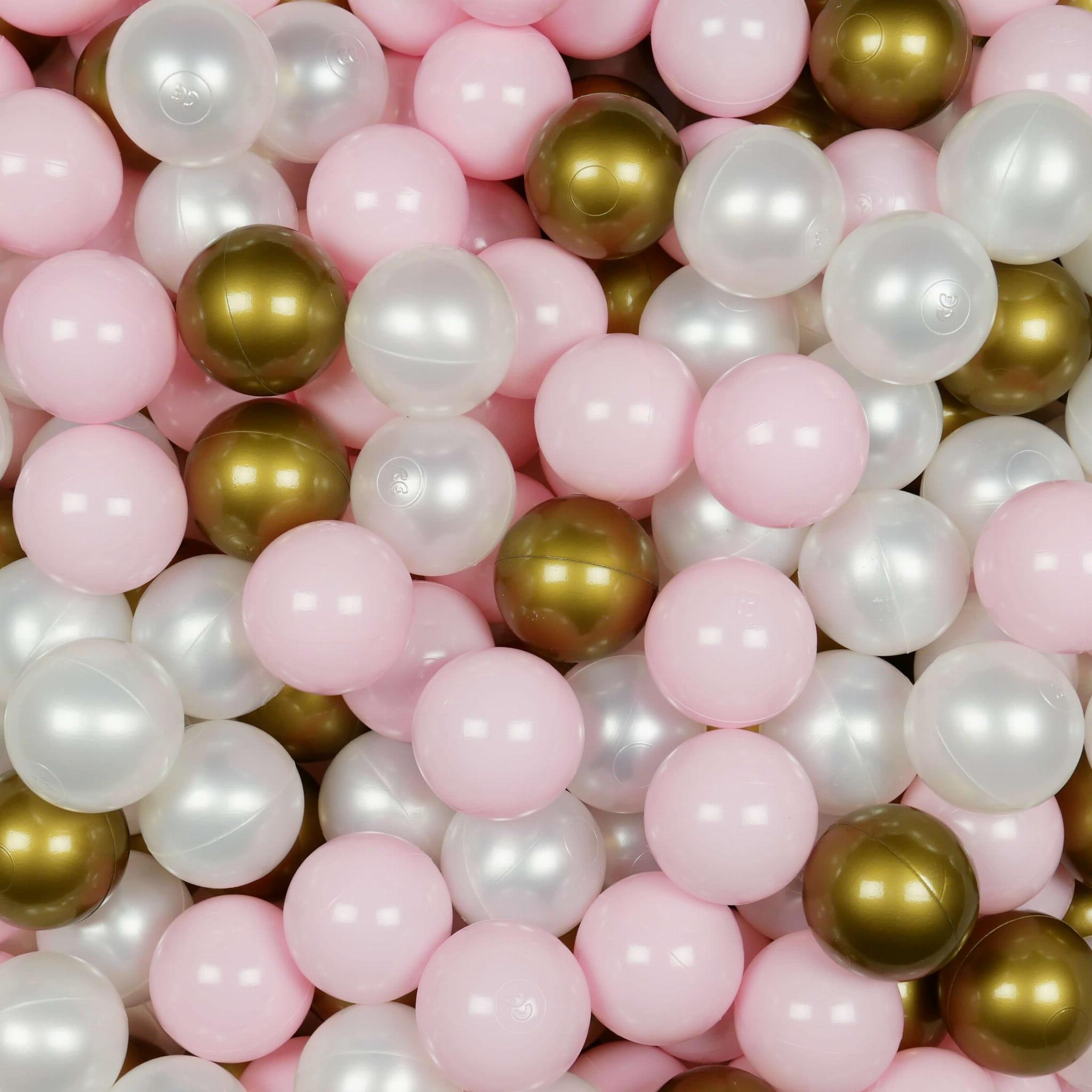 Balls for ballpit ø7cm 200pcs light pink, pearl, old gold Bubblepools.eu