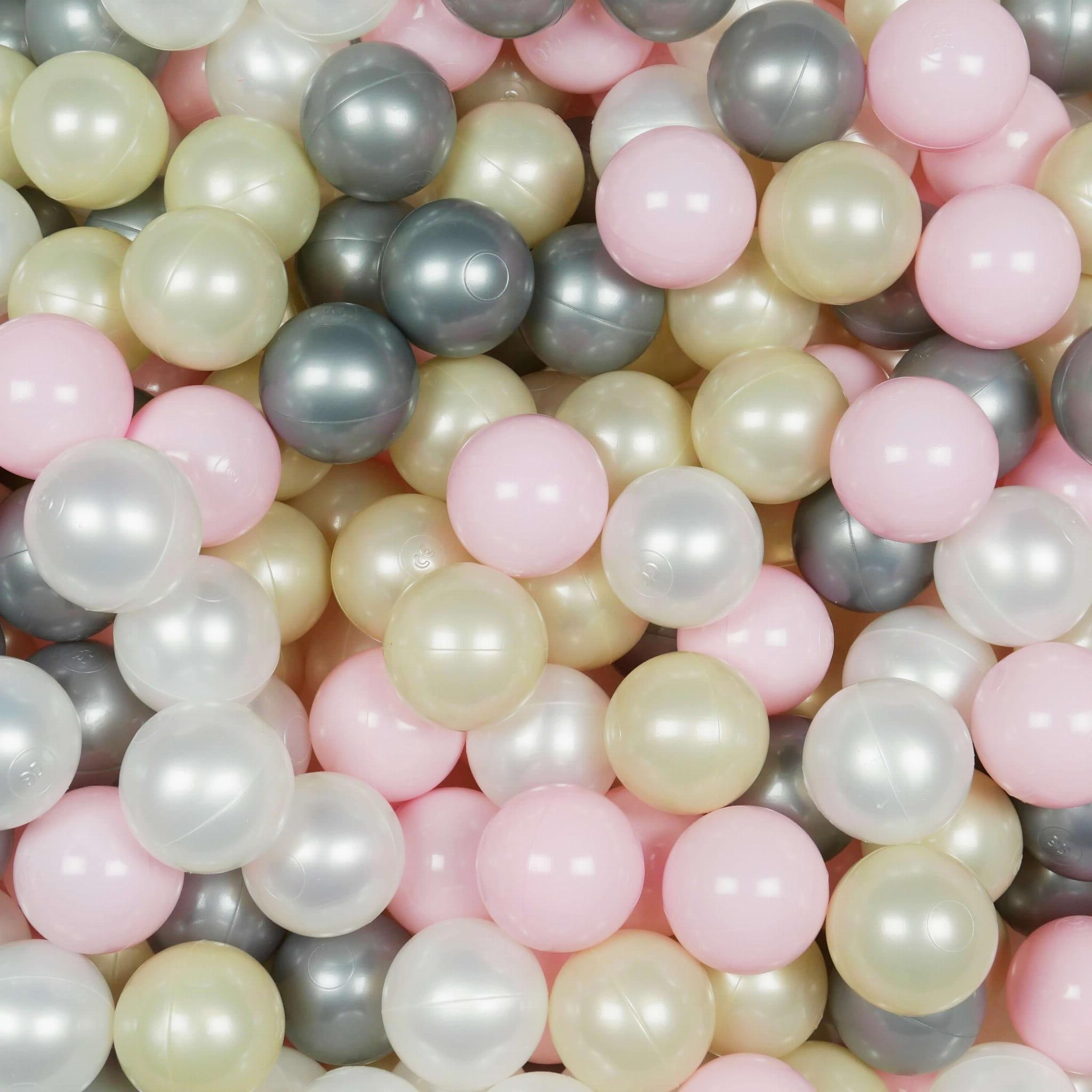 Balls for ballpit ø7cm 200pcs light pink, light gold, pearl, silver Bubblepools.eu