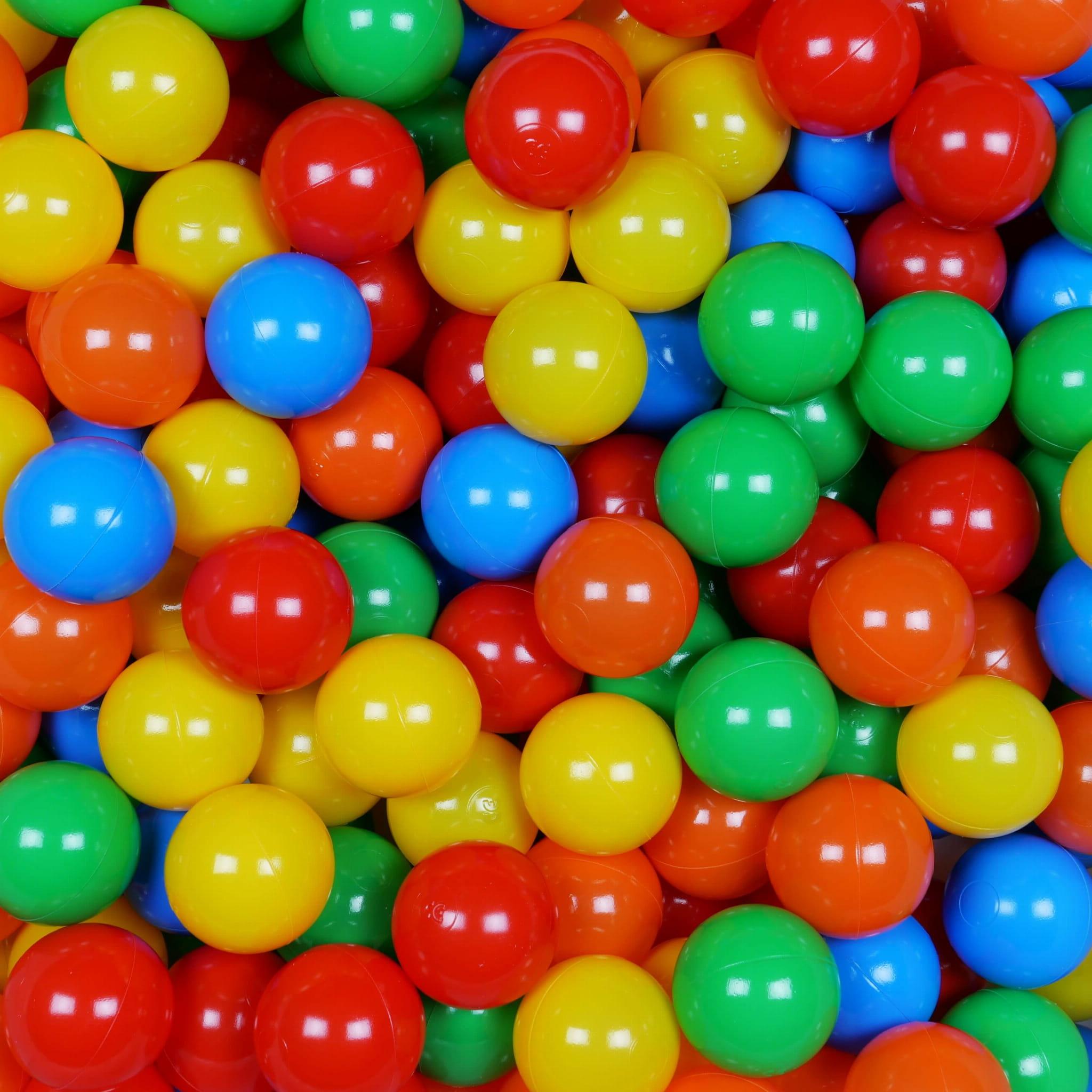Balls for ballpit ø7cm 200pcs green, yellow, orange, red, light blue Bubblepools.eu