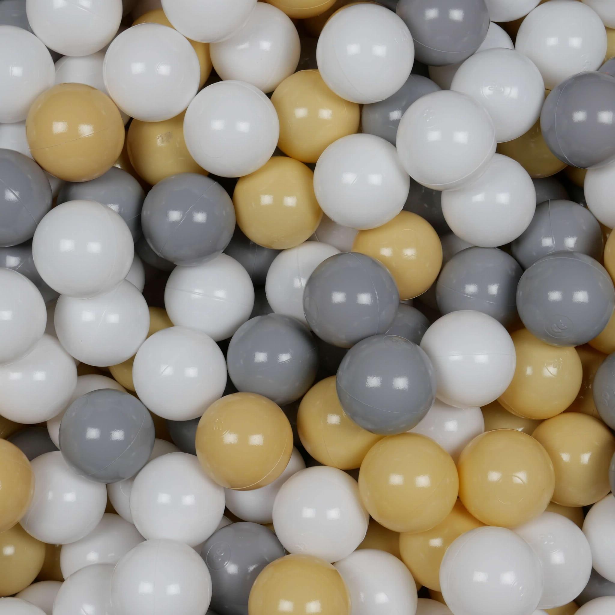 Balls for ballpit ø7cm 300pcs white, grey, beige Bubblepools.eu