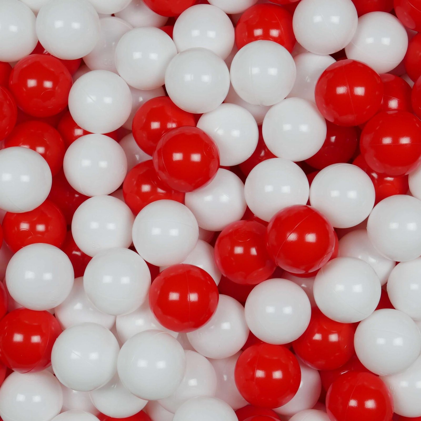 Balls for ballpit ø7cm 400pcs white, red Bubblepools.eu