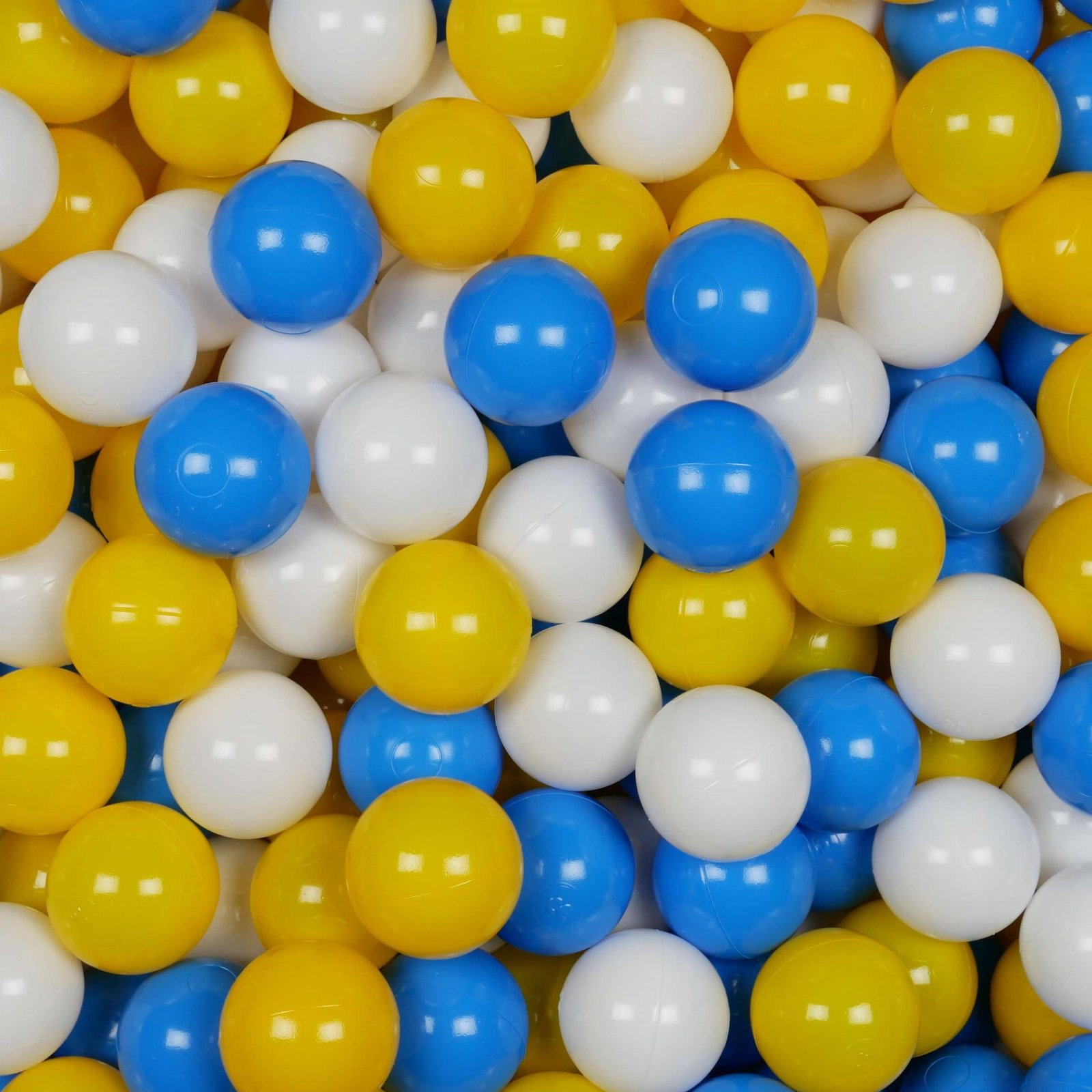 Balls for ballpit ø7cm 400pcs white, yellow, light blue Bubblepools.eu