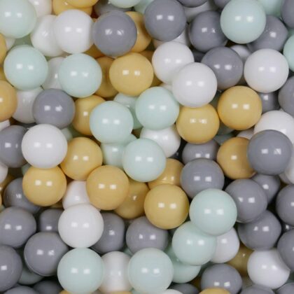 Balls for ballpit ø7cm 500pcs white, light mint, grey, beige Bubblepools.eu