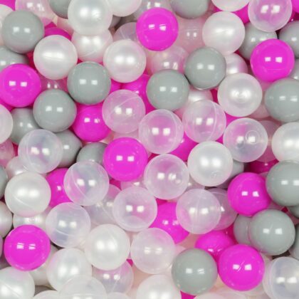 Balls for ballpit ø7cm 500pcs pearl, transparent, grey, pink Bubblepools.eu
