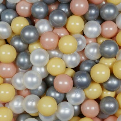 Balls for ballpit ø7cm 500pcs pearl, rosegold, beige, silver Bubblepools.eu