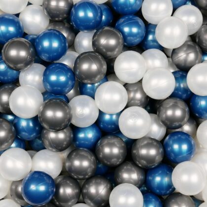 Balls for ballpit ø7cm 500pcs pearl, metallic blue, metallic graphite Bubblepools.eu