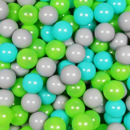 Balls for ballpit ø7cm 500pcs grey, turquoise, celadon Bubblepools.eu