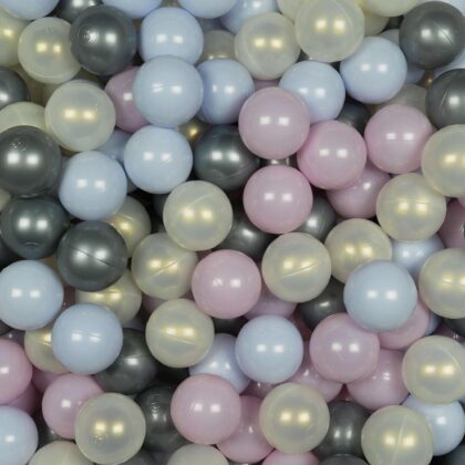 Balls for ballpit ø7cm 500pcs pink pearl, light blue pearl, mermaid effect, silver Bubblepools.eu