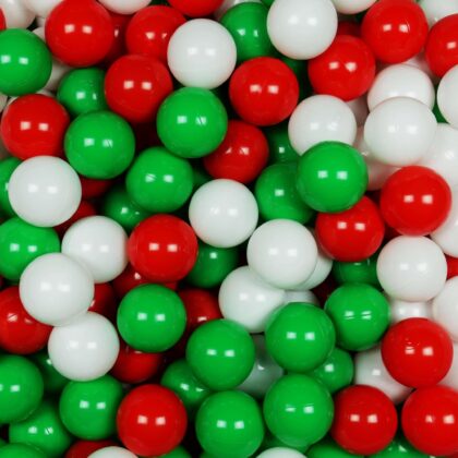 Balls for ballpit ø7cm 500pcs white, green, red Bubblepools.eu
